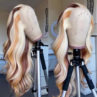 China Body Aligned Real Mink Brazilian Human Hair Virgin Hair Wigs 100% Swiss Wave Wig Ombre Color Full HD Lace Cuticle Highlight for sale