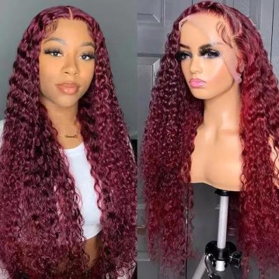 China 2022 Hot Selling Body Wave 99J Burgundy Colored Straight Hair Hd Lace Frontal Full Wig Transparent Lace Front Wigs For Black Women for sale