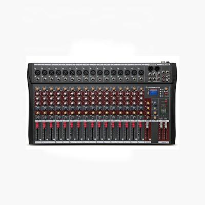 China High Quality Mixing Stage Performance Console CT-16 16 Channel Audio Mixer With MP3 Blueteeth Effect 48V Phantom Power for sale