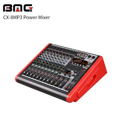 China Karaoke Mixer BMG Price Power Mixer 8 Channel Audio Good For DJ Stage Performance Easy Outdoor New Product Professional Mixer for sale