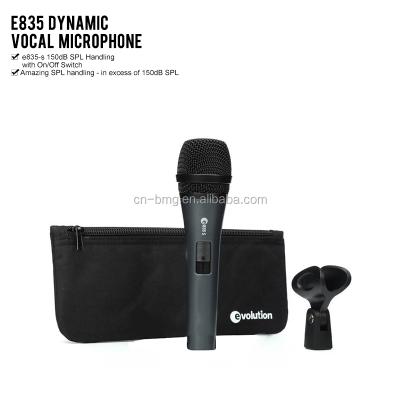 China Good price e 835 e835 S vocal microphone dynamic cardioid vocal microphone MIC with on/off switch for sale