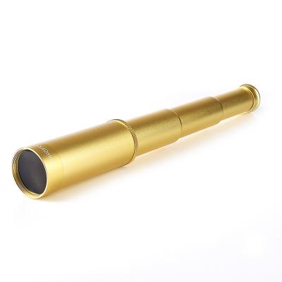 China Aluminum body + pirate mobile telephoto technology production gold retro optical glass monocular telescope for sale