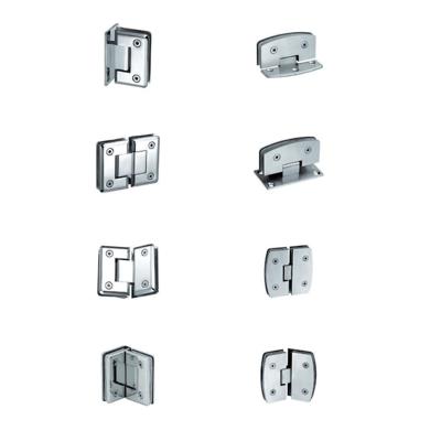 China Bathroom Glass Shower Door Hinge Glass Clips Contemporary High Quality Double Flange Side Flange for sale