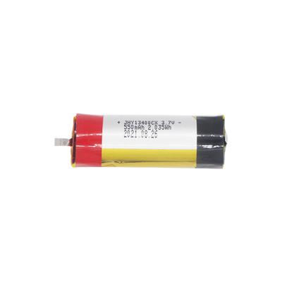 China Cylindrical video game player JHY battery lipo 13400 3.7V 550mAh lithium polymer rechargeable battery for sale