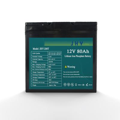 China Hot warranty video game player saleJHY1280T 12V 80Ahlong maintenance free deep cycle electric car battery for sale