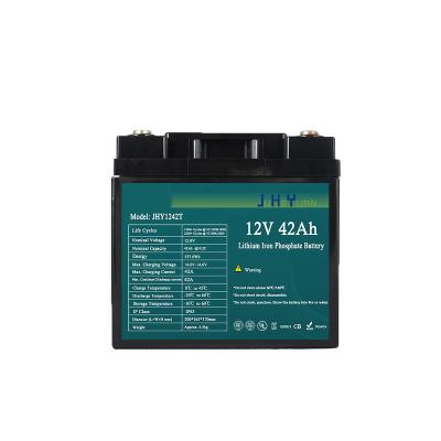 China Golf Carts MOQ JHY Low Cycle 12V 42AH Lithium Battery Deep Power Battery for sale