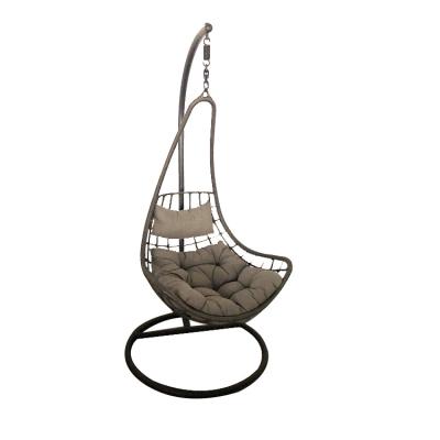 China Contemporary new type outdoor furniture rattan garden egg swing indoor wicker hanging chair with metal stand for sale