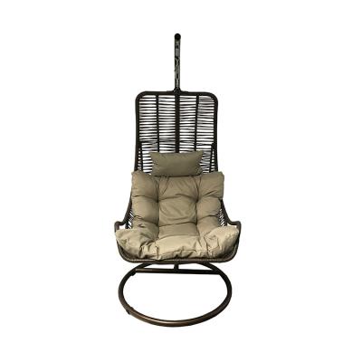 China Contemporary Hot Selling Swing Outdoor Wicker Rattan Garden Single Hanging Chair With Steel Frame for sale