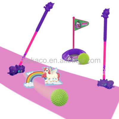 China Sports Toy Unicorn Golf Clubs Toy Toddler New Golf Ball Game Set Set Sports Plastic Toys for sale