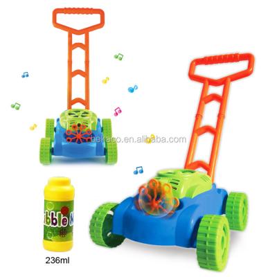 China Musical Bubble Mower Toy Lawn Mower Auto Bubble Shooter Toys With Music for sale