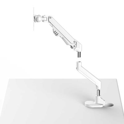 China White Aluminum Shock Absorber 360 Degree Swivel Aluminum Monitor and Computer Laptop Stand Arm Holder for sale