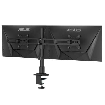 China Black Dual Height Monitor Stand Desk Mount Adjustable Monitor Desk-Mount Arms Up To 27 Inch Monitor 1-9kg for sale