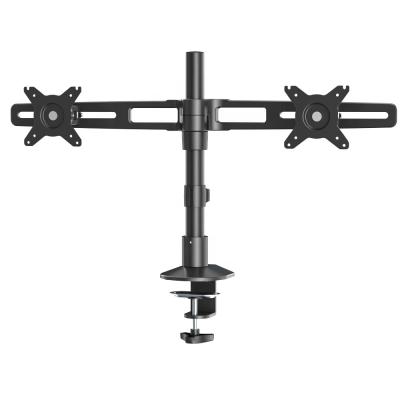 China Flexible Aluminum Double Pole Computer Monitor Desk-Mount-Arms With C Clamp Grommet Base 1-9kg for sale