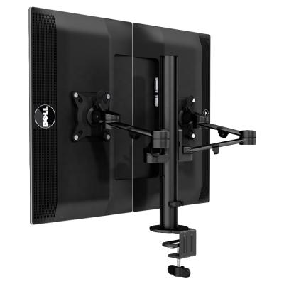 China LCD Monitor Desk Mount Dual Pole Black Fully Adjustable Monitor Arm For Display Up To 32 Inch 0-8kg for sale