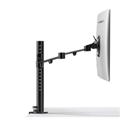 China Single Pole Black Monitor Stand Height Adjustable Desktop Mount Mount Arms Up To 32 Inch Monitor 0-8kg for sale