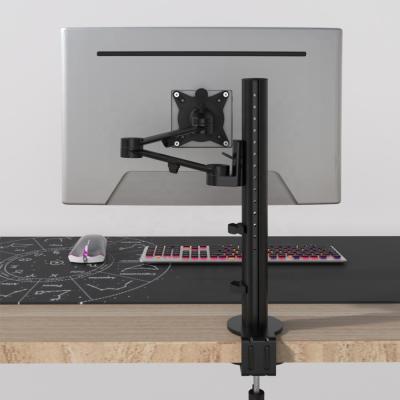 China Fully Adjustable Dual Monitor Desk Mount Pole Monitor Arm For 0-8kg Max Flat Curved 8KG Computer Screen for sale