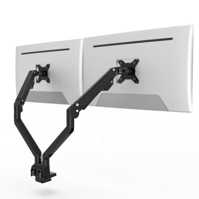 China Black Aluminum Black Fully Adjustable LCD Monitor Desktop Mount Shock Absorber Stand For Up To 32 Inch Display for sale