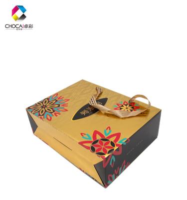 China 2019 New Design Materials 2019 Recycled Gold Cardboard Box Unique Folding High Quality Paper Beautiful UV Glossy Packaging Box for sale