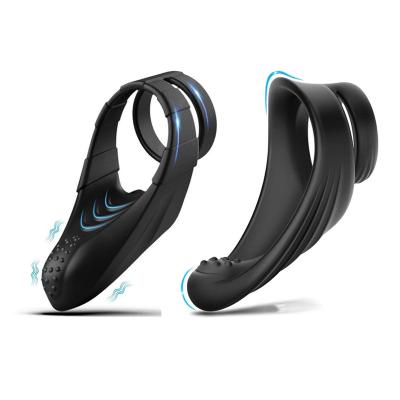 China Hot Selling 10 Vibration Mode Persistent Ejaculation Prostate Massager Stimulation Delayed Vibrating Cock Ring For Male for sale