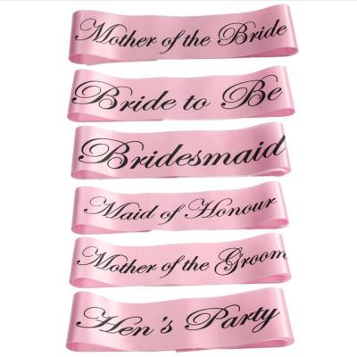 China Pink Bridal Shower Decorations Bachelor Party Supplies Bridal Party Decorations Bride To Be Bridesmaid Sash for sale