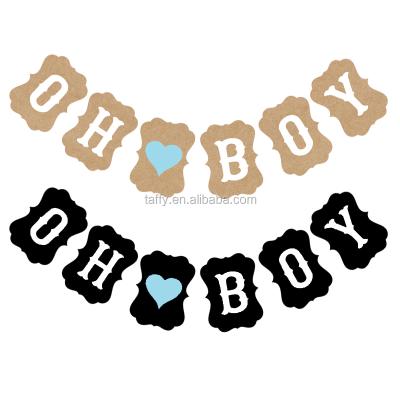 China Baby Shower Baptism Baby Shower Party Decorations OH Blue Baby Boy Shower Banner for sale