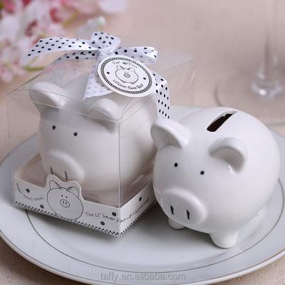 China 2017 New 2017 New Baby Shower Boy Girl Souvenirs Guest Favor Ceramic Penny Money Box Kids Birthday Gifts for sale