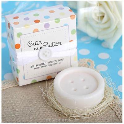 China Cheap Soap Baby Shower Baptism Baptism Favor Guest Souvenirs Button Soap Gift for sale