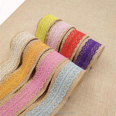 China 4cm Hessian Rustic Burlap Ribbon Vintage Wedding Centerpieces Decoration Sisal Lace Viable Natural Burlap Trim for sale