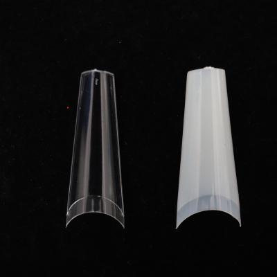 China 2021 High Quantity New Arrival DIY Nail Art High Cover Artificial Fake Nails Long Straight Half Coffin Nails Tip for sale