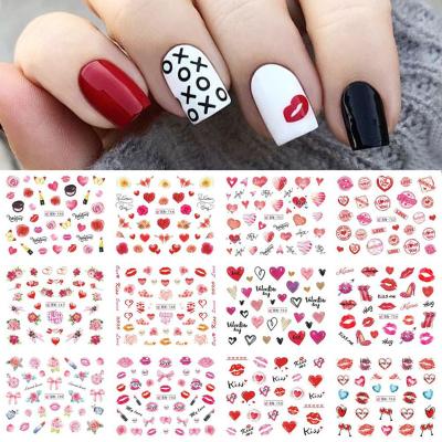 China Elegant and Convenient Valentines Manicure Love Letter Flower Sliders Nails Art Sticker, Nail Art Decoration Water Sticker Tips Inscriptions for sale