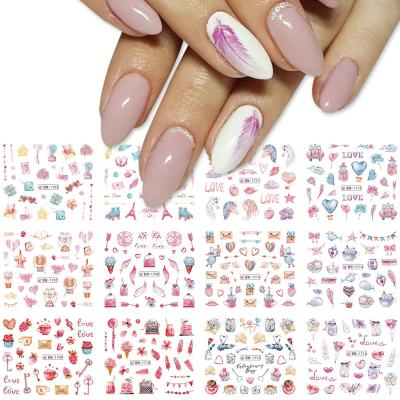 China Elegant and Convenient Valentines Manicure Inscriptions Nail Art Decoration Water Sticker Tips, Love Letter Flower Sliders Nails Art Sticker for sale