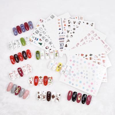 China Wholesale Stylish and Convenient Christmas Elk Sticker Art Christmas Sticker Snowflake Nail Sticker for sale