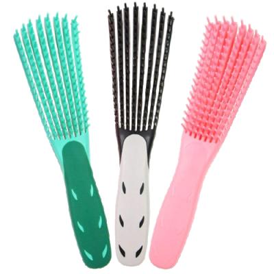 China Professional Durable 8 Tier Waterproof Selling Plastic Wet For Detangling Hair Brush Custom Logo for sale