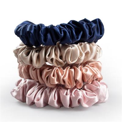 China Fashion Custom Hair Scrunchies Low Moq Silk Satin Elastic Hair Scrunchies Fabric Hair Tie Bands Sleek Ponytail Holders for sale