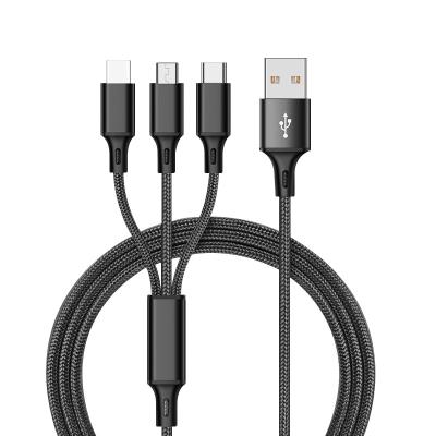 China 3 in 1 USB Charging Cable 3in1 USB Cable for iPhone Fast Charger Cable Micro USB Phone Charging Type C Charger Wire for IPad for sale