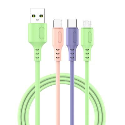 China Micro Mobile USB 3.0 Type C Many Colors Connected 3In1 Line 3A 5A Charging Data 3 In 1 USB Cable for sale