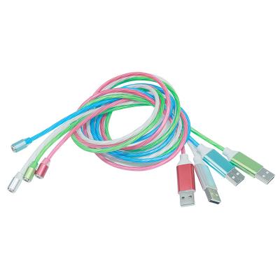 China 3 in 1 Cable Charger Led Type C Multi Function Micro Data Phone Magnetic Cables Charger 3 in 1 Usb Magnetic Charging Cable 3 in 1 for sale