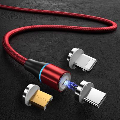 China USB3.0 3 In 1 Data Transfer Cable Magnetico Micro Usb Tidy 3a Type C Magnetic Charging Cable Colored for sale