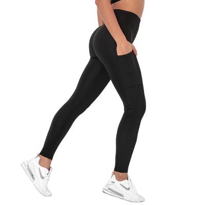 China Tight-Fitting Breathable Leggings Womens High Waist Yoga Pant With Pockets FP2032-R for sale