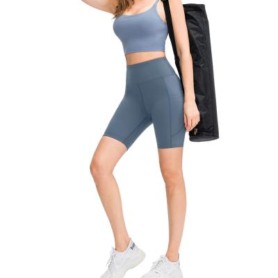 China Breathable Tummy Control Sports Workout Yoga Shorts With Pocket For Women 02418 for sale