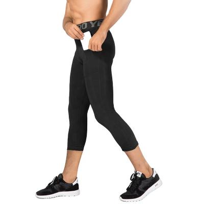 China Men's Breathable Training, Quick-drying Running Cropped Pants With Pockets 1081 for sale