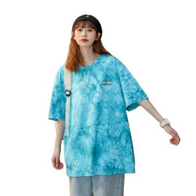 China 2021New Fashion Anti-pilling Women's Quick Tie Dye TOP Short Sleeve T-Shirt SD0001-P for sale