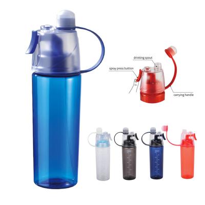 China Viable Free Custom BPA Logo Plastic Tritan Spray Sport Drinking Water Bottle With Leakproof Silicone for sale