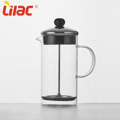 China Viable Stock 600ml 800ml 1000ml Sufficient Lilac Filter Screen Heats Borosilicate Flame Retardant Pyrex Brewing French Press for sale