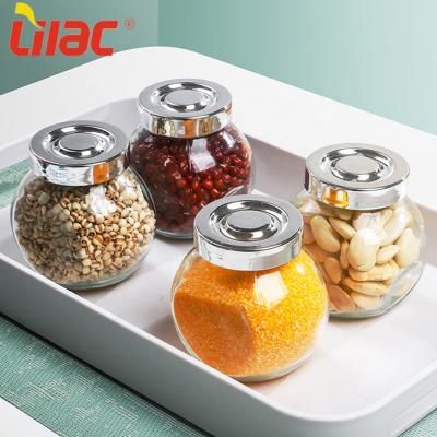 China Mason Seasoning Spice Honey Jam Miniature Jar Sufficient Glass 180ml*4/280ml*2 Stock Freshness Preservation Mini Lilac Reasonably Priced With Lid for sale