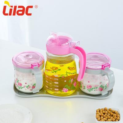 China Freshness Retention Lilac Oil Sufficient Stock Dispenser Food Grade Mini Oil Bottle Glass For Vinegar Salad Dressing And Soy Sauce for sale