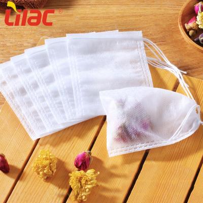 China Sufficient Viable Running Lilac Disposable Tea Filter Bags Natural Empty Infuser Tea Bag For Loose Leaf Herbal Teas for sale