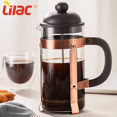 China Viable Stock 600ml 800ml 1000ml Lilac Sufficient Coffee Maker Hand Pump Filter Espresso American Made Cheap Premium French Press for sale