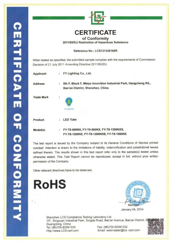 ROHS - Shenzhen FY Lighting Co., Ltd.