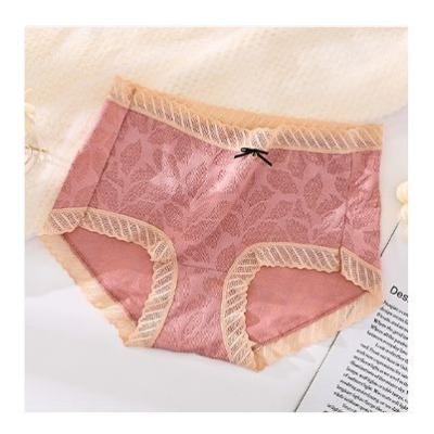 China Anti-Bacterial Lace Women's Underwear Women's Mid rise Sexy Bowknot Maple Leaf Breathable Thin Skin friendly Taxol Briefs for sale